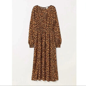 H&M Leopard Maxi Print Dress, Excellent Condition🐆Worn 2 times